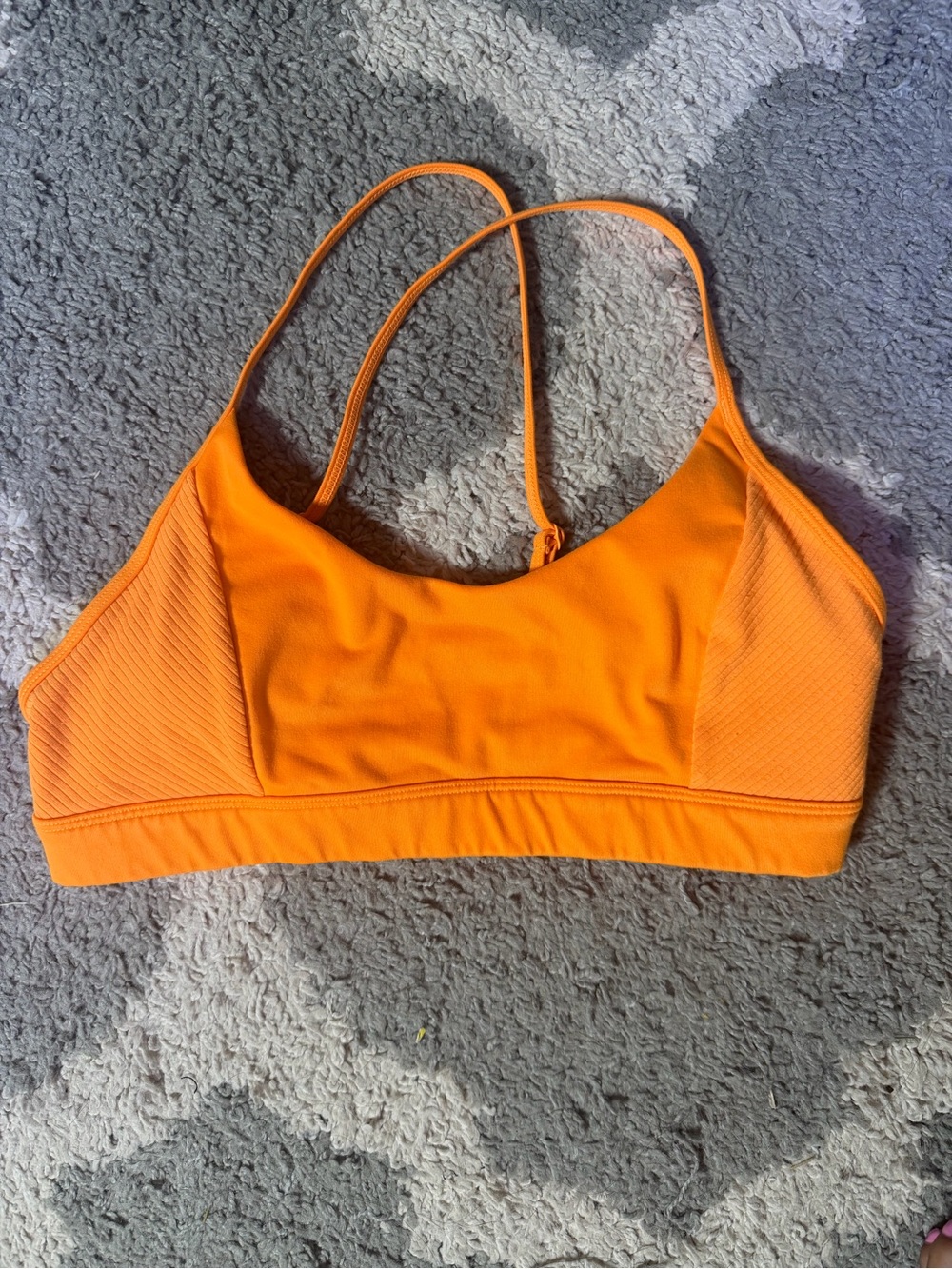 Alo Yoga Orange Longline Sports Bra Adjustable Straps Size Medium